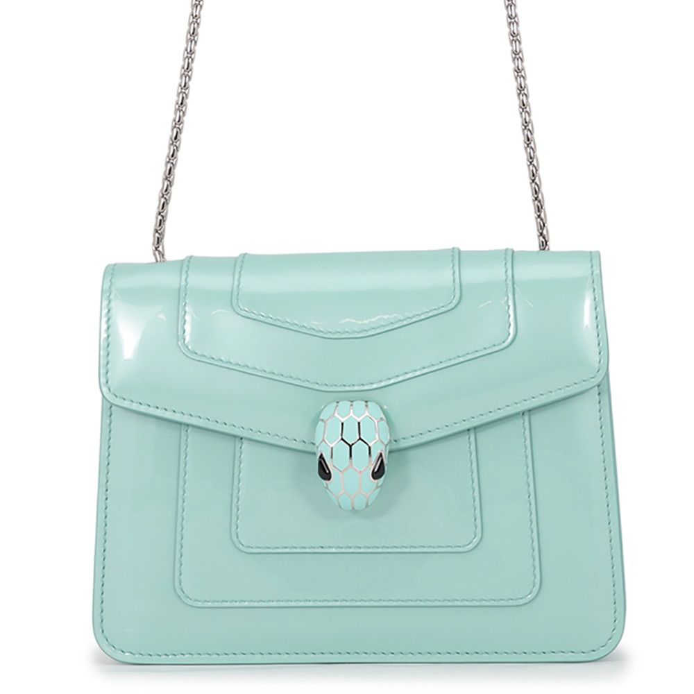 Bvlgari Bulgari Chain Shoulder Bag Serpenti Forever Small Patent Leather