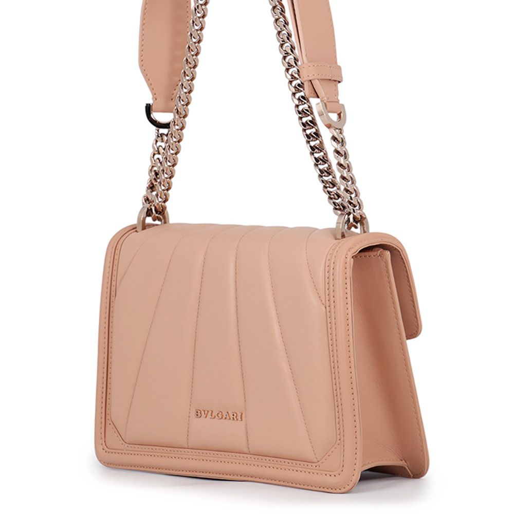 Bvlgari Chain Shoulder Bag Serpenti Diamond Blast Leather — view 2