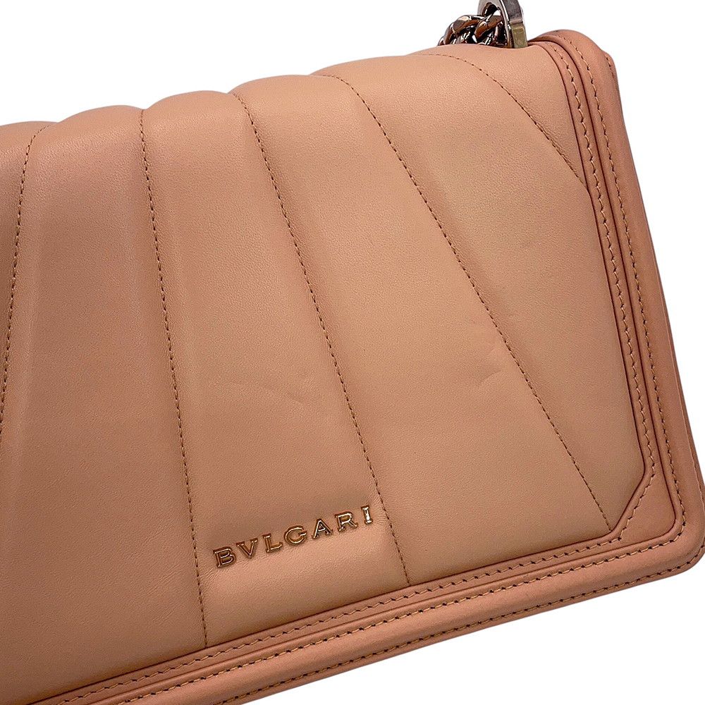 Bvlgari Chain Shoulder Bag Serpenti Diamond Blast Leather — view 8
