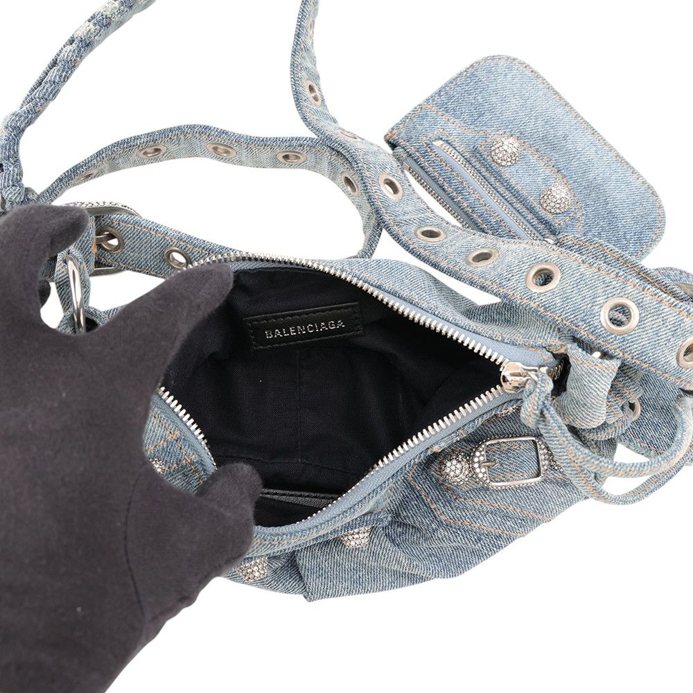 Balenciaga Shoulder Bag Le Cagole XS Distressed Denim — view 5