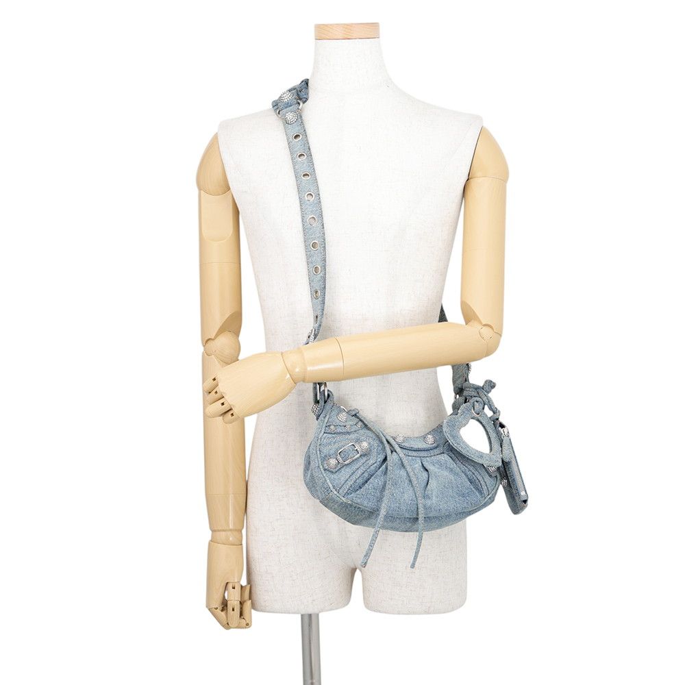 Balenciaga Shoulder Bag Le Cagole XS Distressed Denim — view 4
