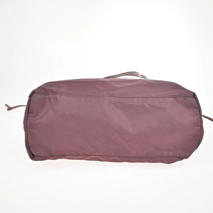 Prada Tessuto Tote Shoulder Bag Bordeaux Nylon Leather — view 6