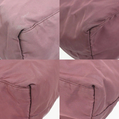 Prada Tessuto Tote Shoulder Bag Bordeaux Nylon Leather — view 7