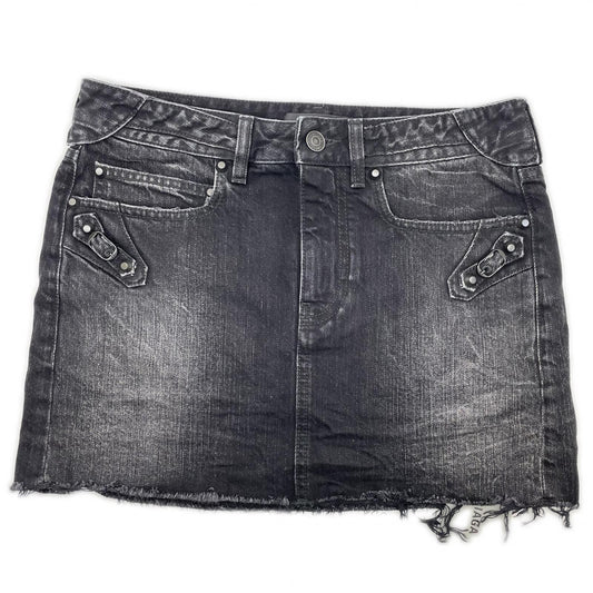 Balenciaga Vintage Black Wash City Mini Denim Skirt 34