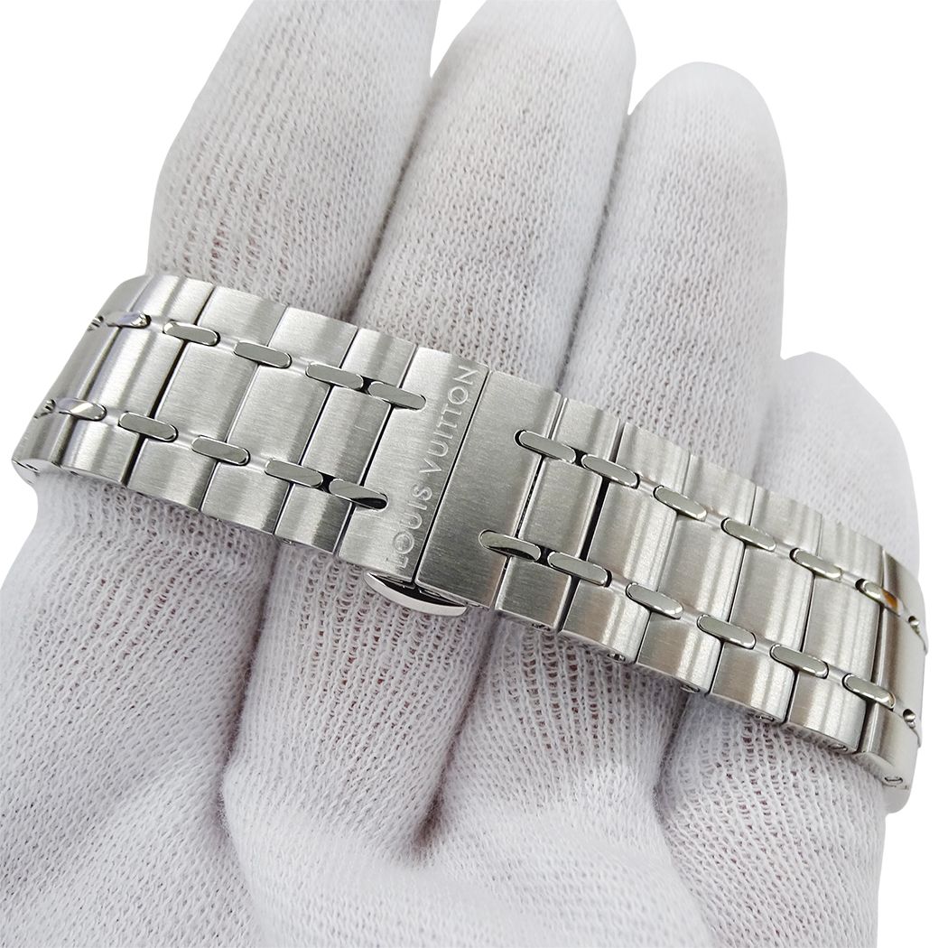 Louis Vuitton Watch Tambour Moon Dual Time Quartz Stainless Steel Silver — view 5