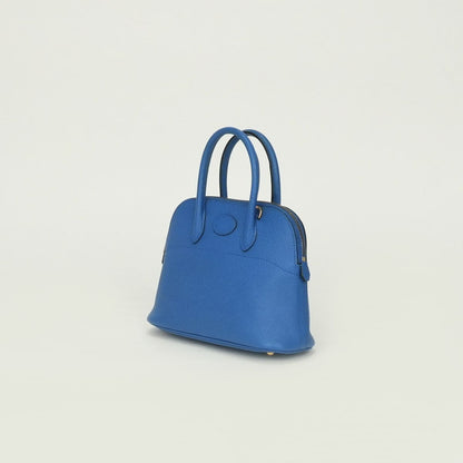 Hermes Bolide Mini 16 Shoulder Bag Courchevel Blue France Bleu Gold 2-Way — view 2