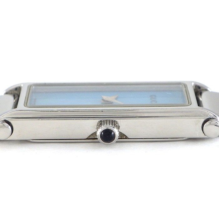 Gucci Watch Bracelet Bangle Horsebit Rectangular Blue Mother of Pearl Dial SS — view 2