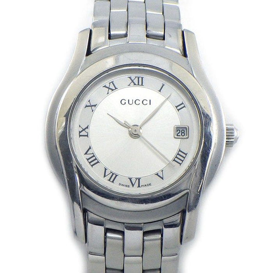 Gucci Watch Class Silver Dial Roman Index Date SS Quartz Analog