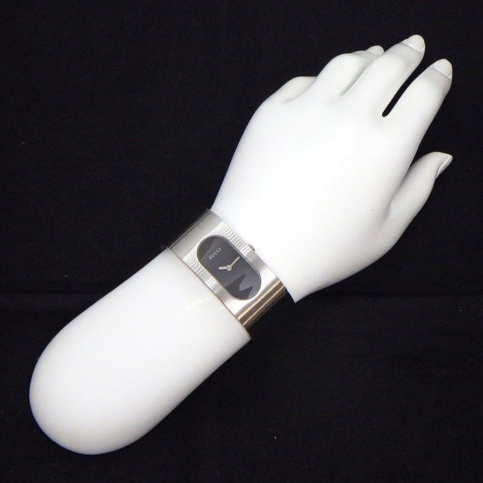Gucci Watch Bangle Black Dial Satin SS Quartz Analog — view 5