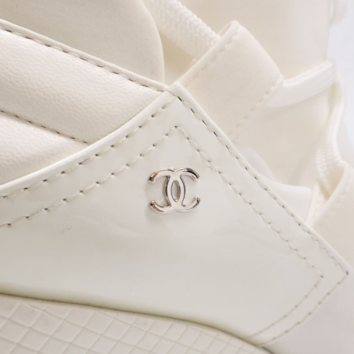 Chanel 19k CC Logo Lace Up Heels Short Boots — view 7