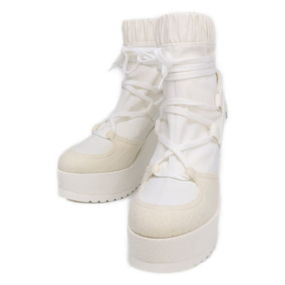Chanel 19k CC Logo Lace Up Heels Short Boots