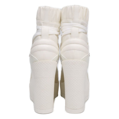 Chanel 19k CC Logo Lace Up Heels Short Boots — view 3