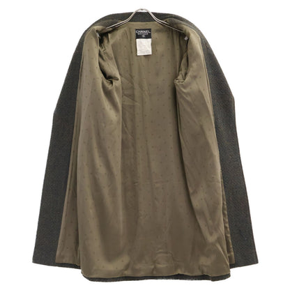 Chanel CC Logo Button Alpaca Mixed Tweed Long 44 Jacket — view 4