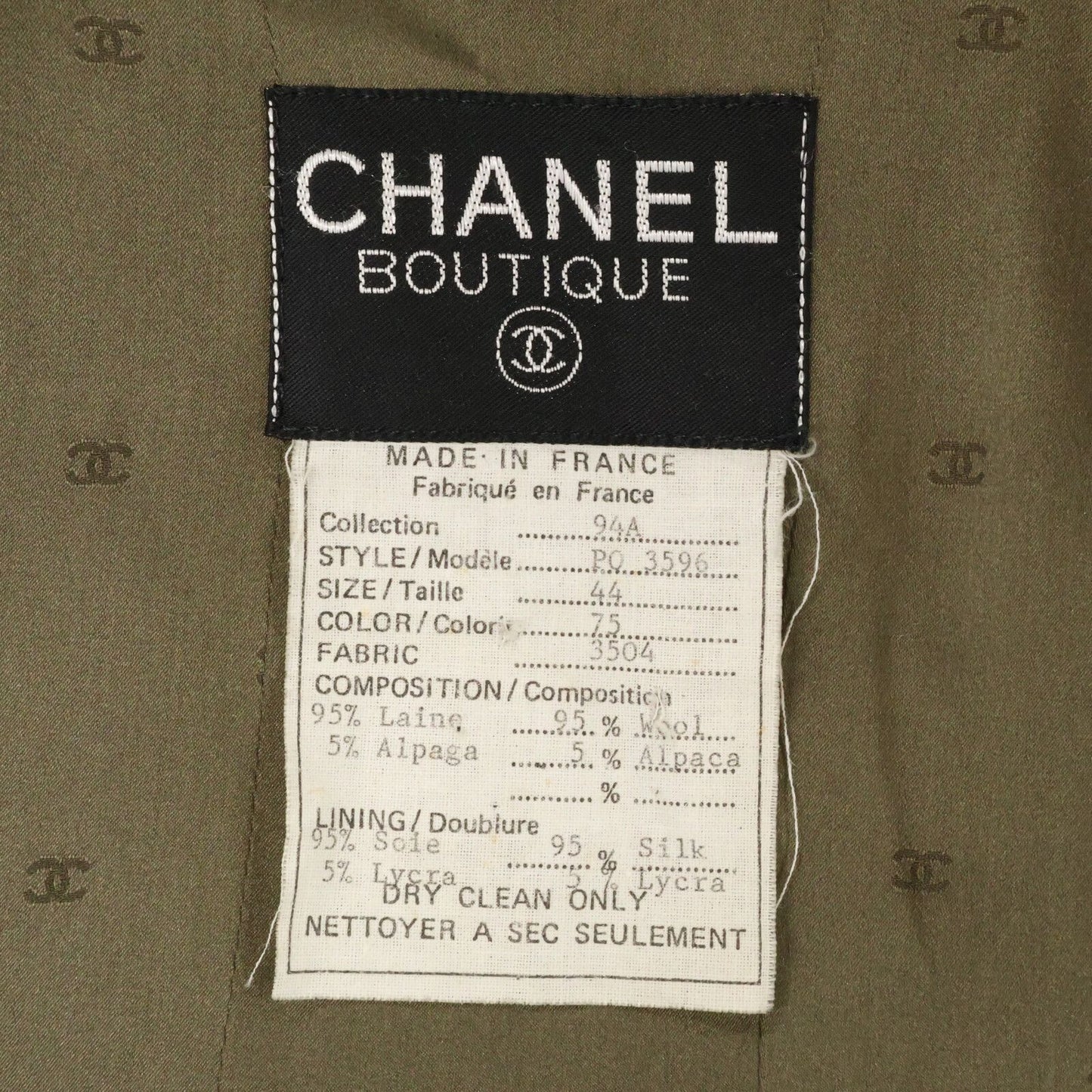 Chanel CC Logo Button Alpaca Mixed Tweed Long 44 Jacket — view 5