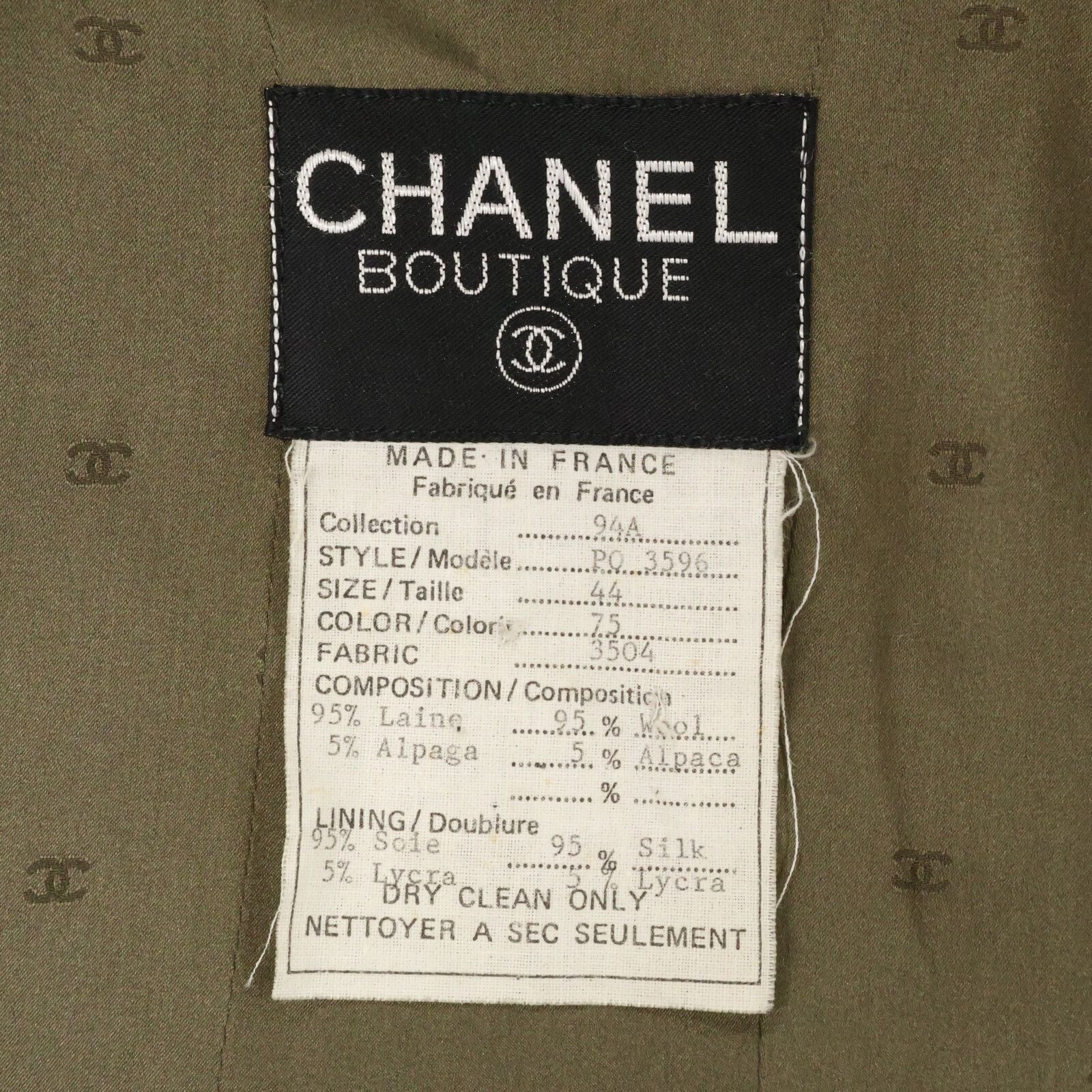 Chanel CC Logo Button Alpaca Mixed Tweed Long 44 Jacket — view 5
