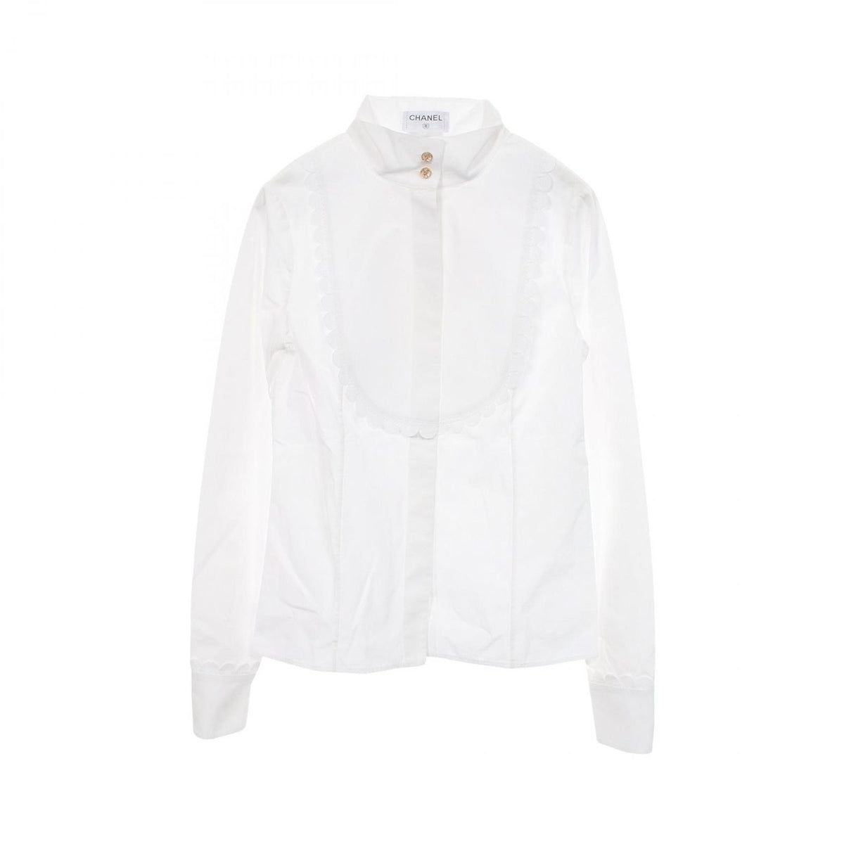 Chanel Frill Blouse Cotton Shirt