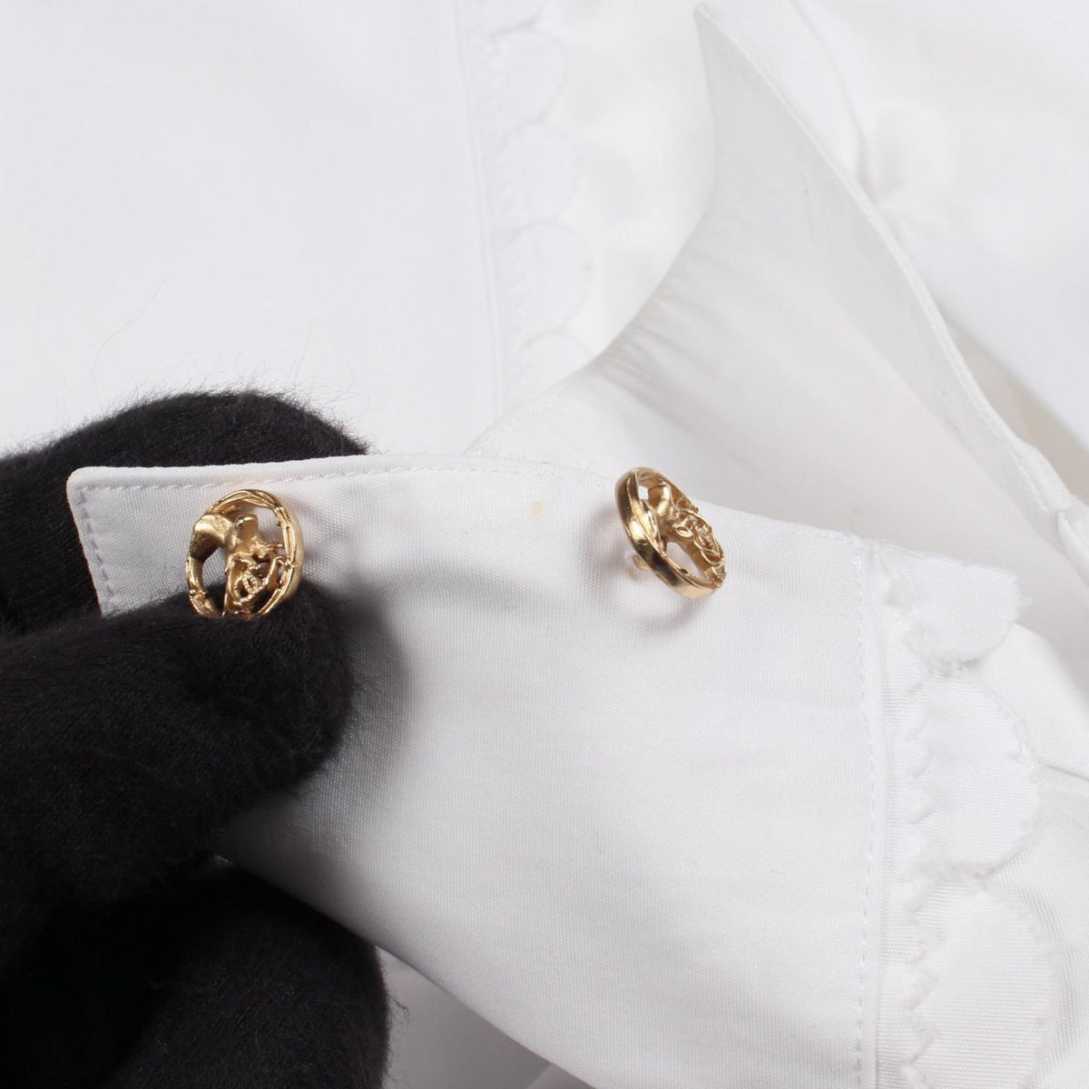 Chanel Frill Blouse Cotton Shirt — view 6