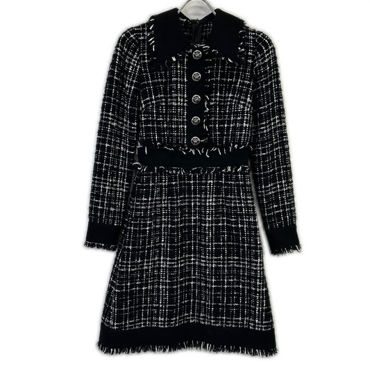 Dolce & Gabbana Black Button Tweed Dress 38