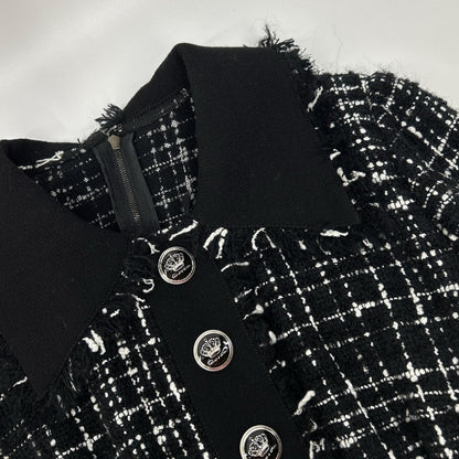 Dolce & Gabbana Black Button Tweed Dress 38 — view 6