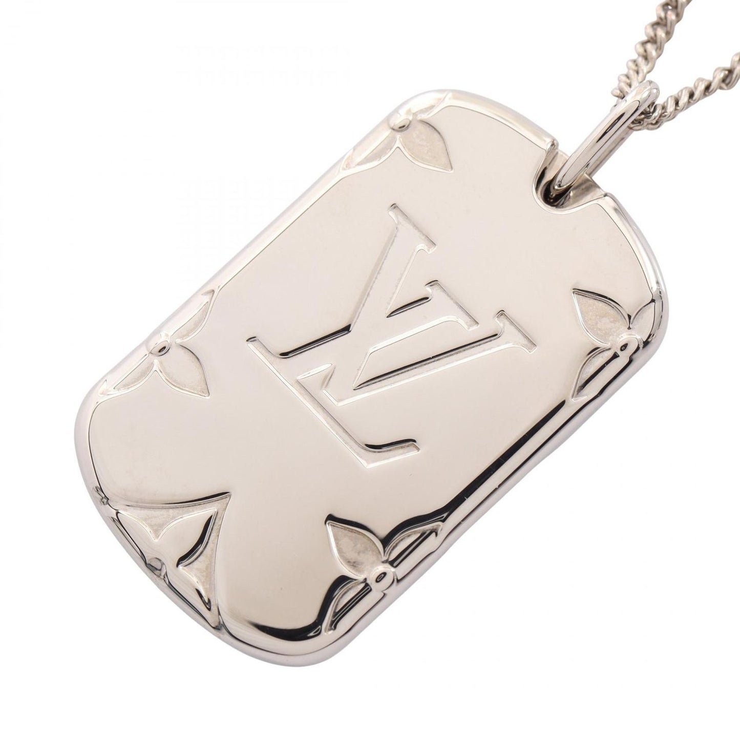 Louis Vuitton Necklace Locket Monogram Silver
