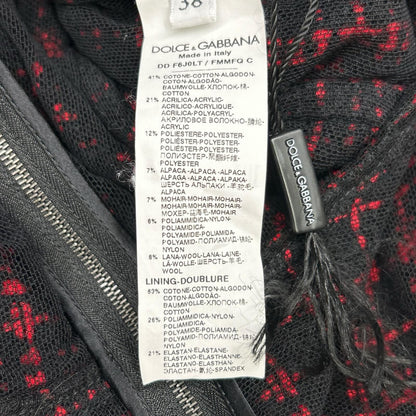 Dolce & Gabbana Red Black Tweed Dress 38 — view 4
