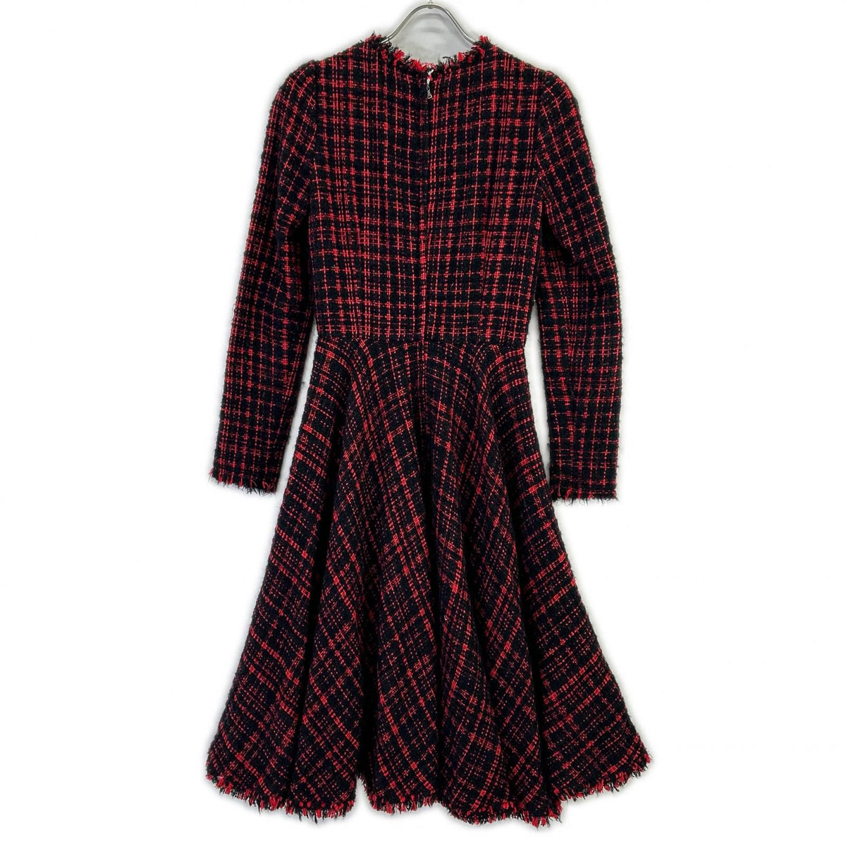 Dolce & Gabbana Red Black Tweed Dress 38 — view 2