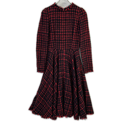 Dolce & Gabbana Red Black Tweed Dress 38