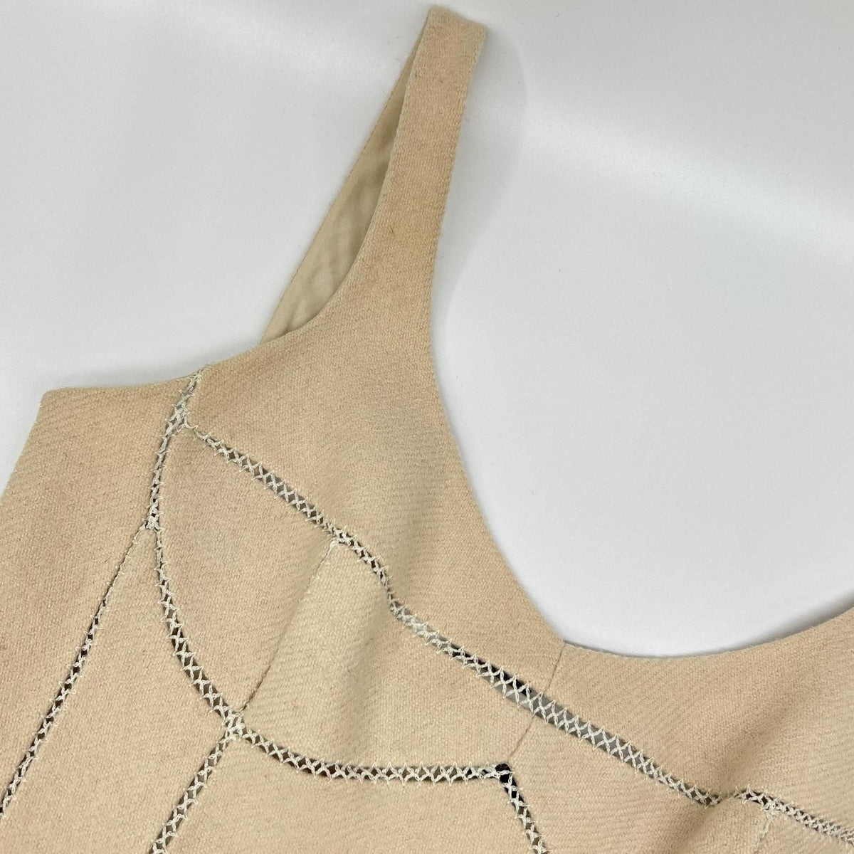 Louis Vuitton Beige Wool Mohair Cami Dress — view 7