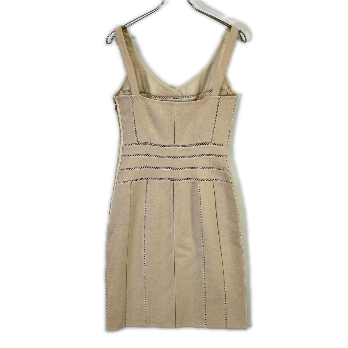 Louis Vuitton Beige Wool Mohair Cami Dress — view 2