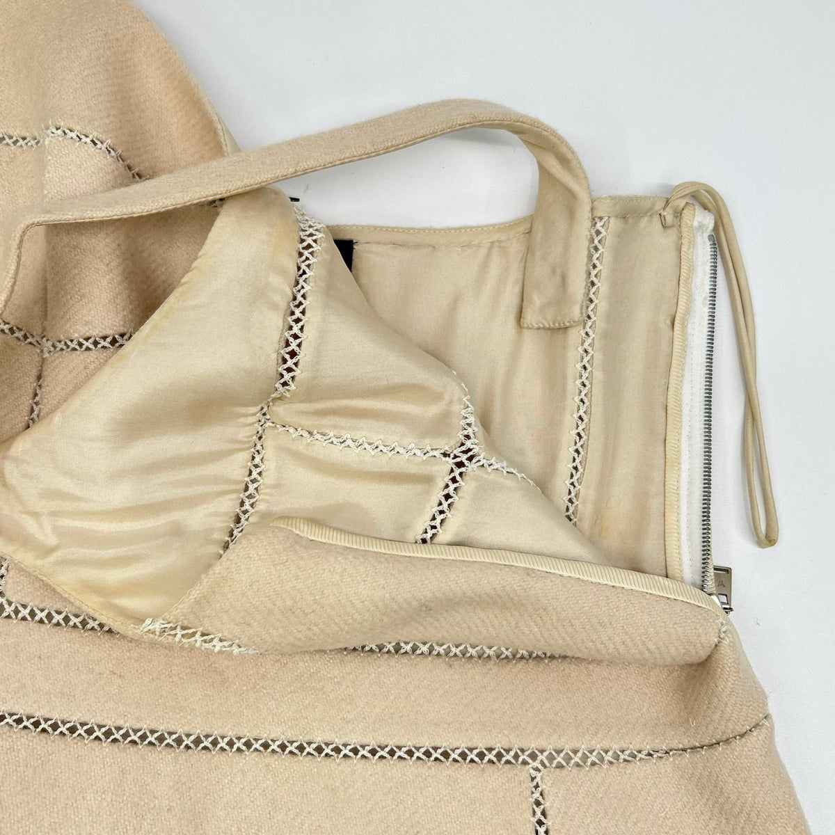 Louis Vuitton Beige Wool Mohair Cami Dress — view 6