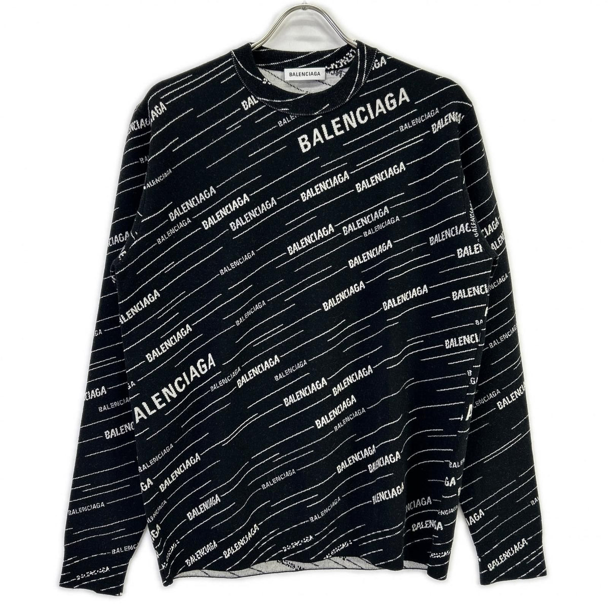 Balenciaga Black Logo Knit Pullover XS Sweater