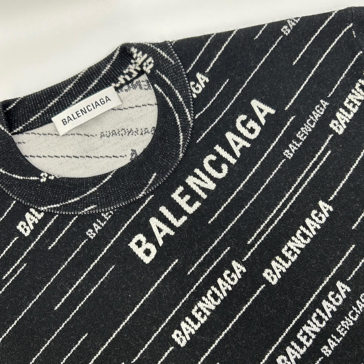 Balenciaga Black Logo Knit Pullover XS Sweater — view 6