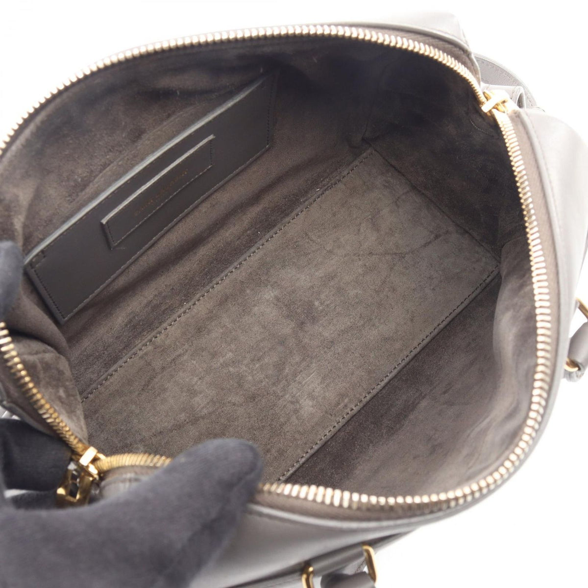 Saint Laurent Paris Handbag Baby Duffle 2-Way Gray Leather Shoulder Bag — view 3