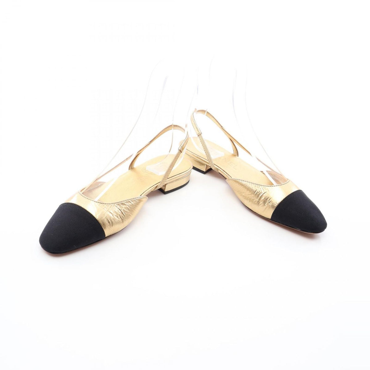 Chanel Pumps CC Logo Slingback Flat Leather Shoes — view 3