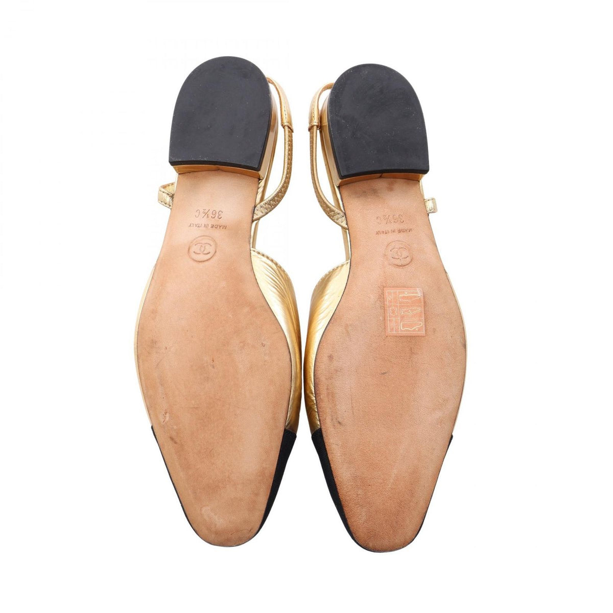 Chanel Pumps CC Logo Slingback Flat Leather Shoes — view 4