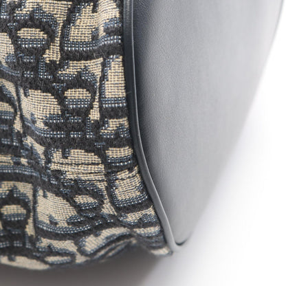 Dior Shoulder Bag 30 Montaigne Drawstring Mini Oblique Ivory Navy Canvas — view 5