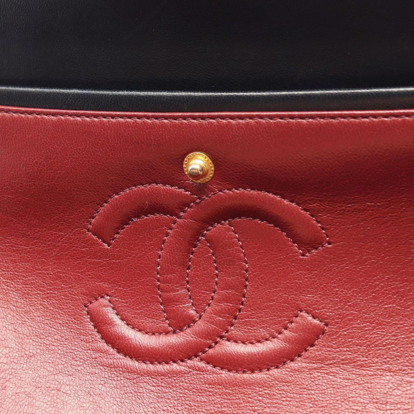Chanel Shoulder Bag Quilted Double Flap Black Lambskin Chain — view 8