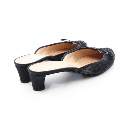 Chanel Mules CC Logo Ribbon Suede — view 2