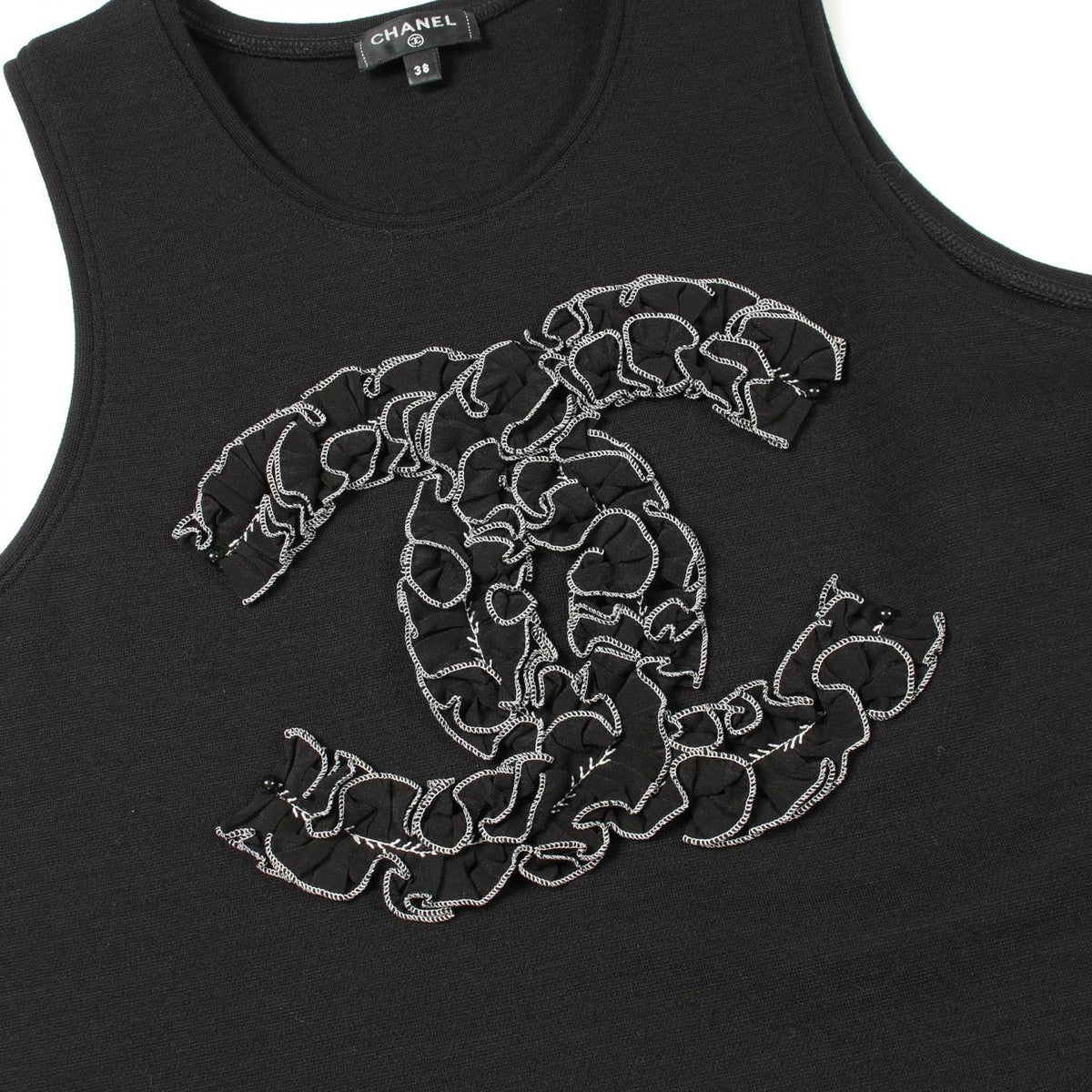 Chanel Tank Top CC Logo Camellia Wool — view 6