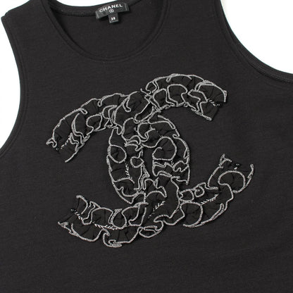 Chanel Tank Top CC Logo Camellia Wool — view 6