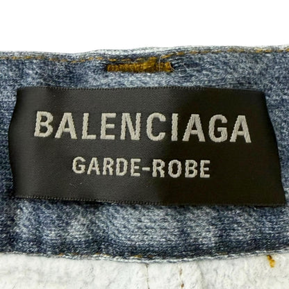 Balenciaga Trompe L'oeil Denim Transfer Brushed Back Distressed Sweat — view 6