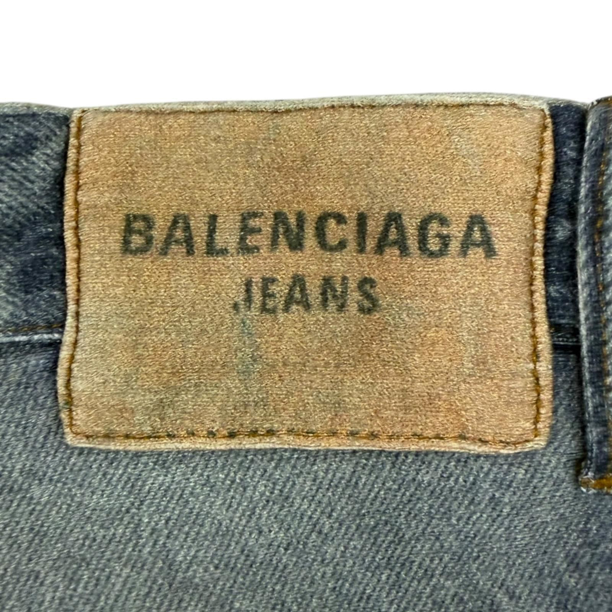 Balenciaga Trompe L'oeil Denim Transfer Brushed Back Distressed Sweat — view 5