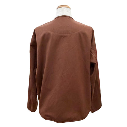 Hermes Cotton Silver Sellier Buttons Collarless Jacket Brown 36 — view 4
