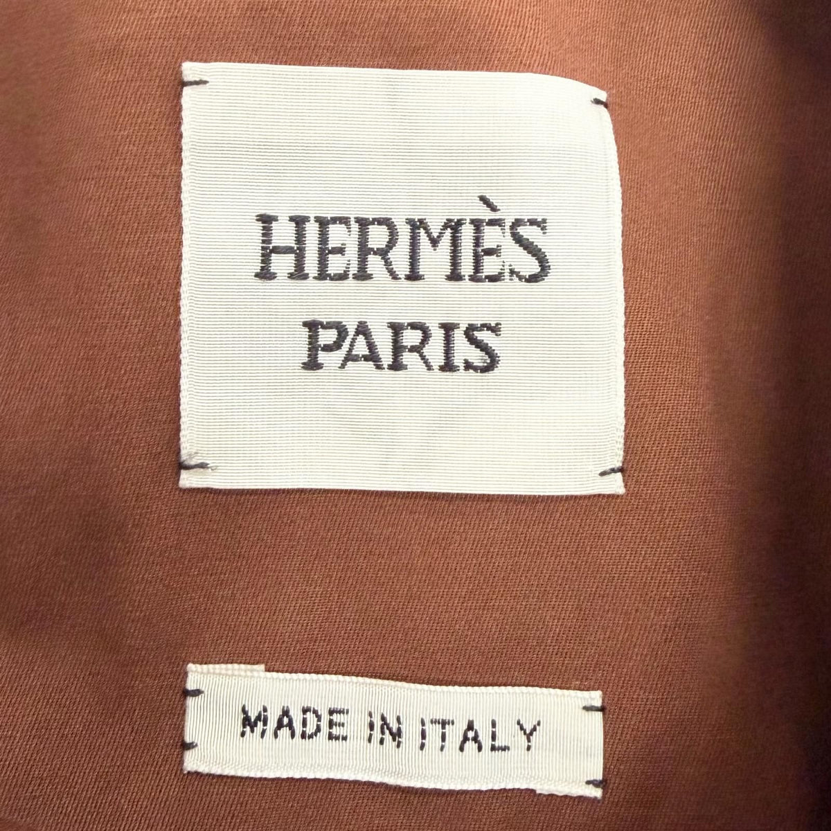 Hermes Cotton Silver Sellier Buttons Collarless Jacket Brown 36 — view 7