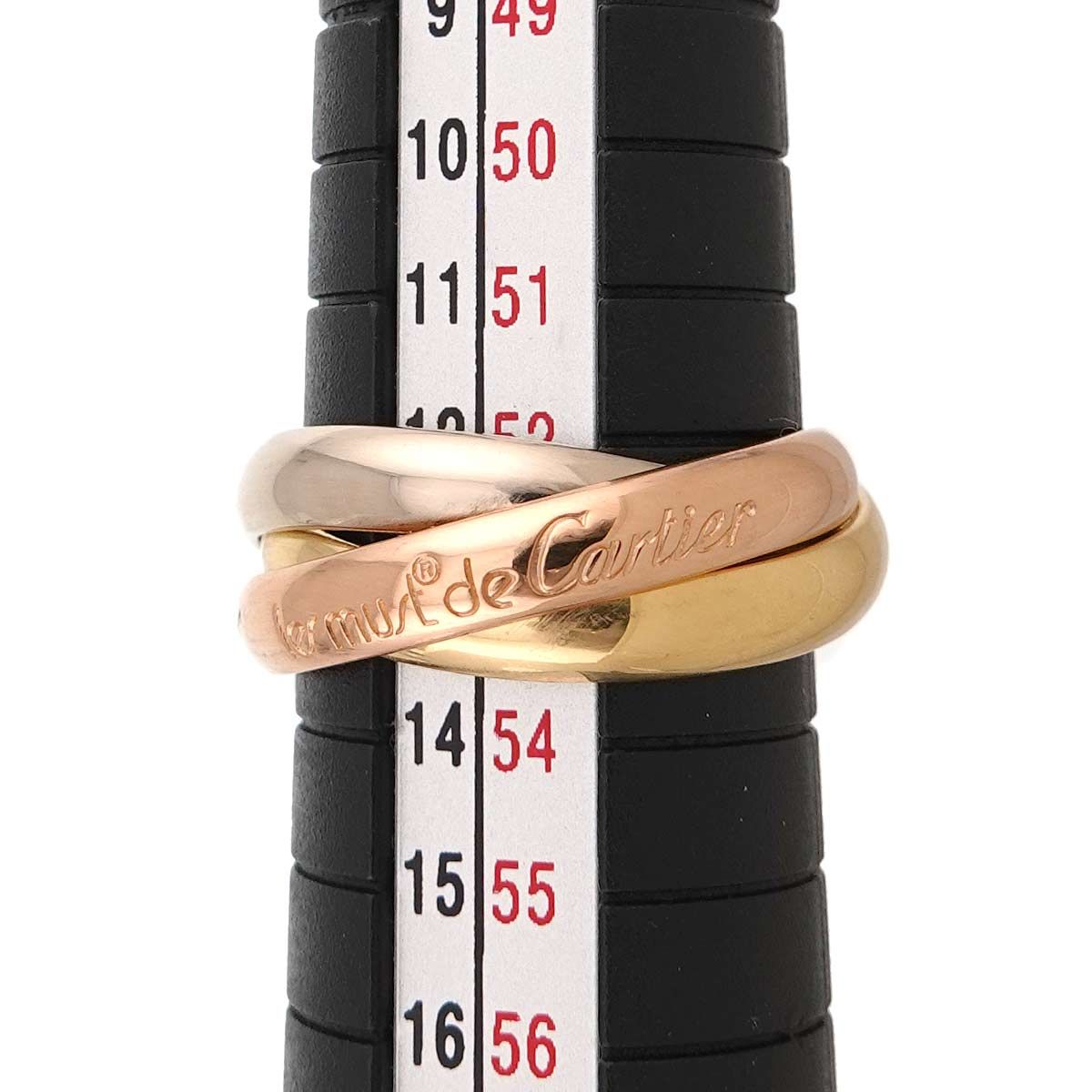 Cartier Trinity 53 Ring MM 18K Yellow Gold WG PG Triple Strand Three Gold Color 750 — view 8