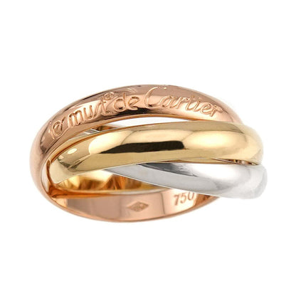 Cartier Trinity 53 Ring MM 18K Yellow Gold WG PG Triple Strand Three Gold Color 750 — view 2