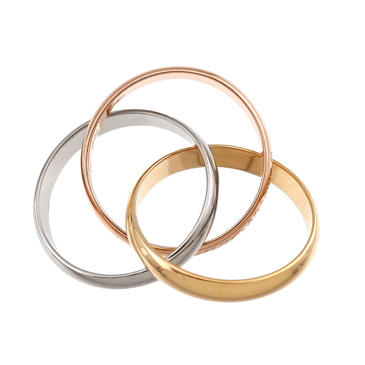 Cartier Trinity 53 Ring MM 18K Yellow Gold WG PG Triple Strand Three Gold Color 750 — view 7