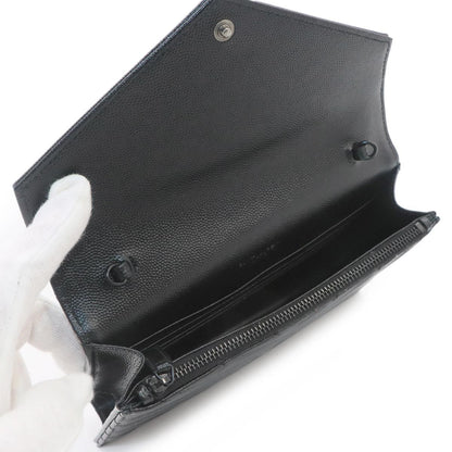 Saint Laurent Cassandra Envelope Chain Wallet Leather Black Shoulder Bag — view 6
