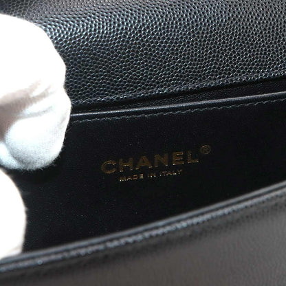 Chanel Boy Small Chain Shoulder Bag Caviar Leather Black — view 8