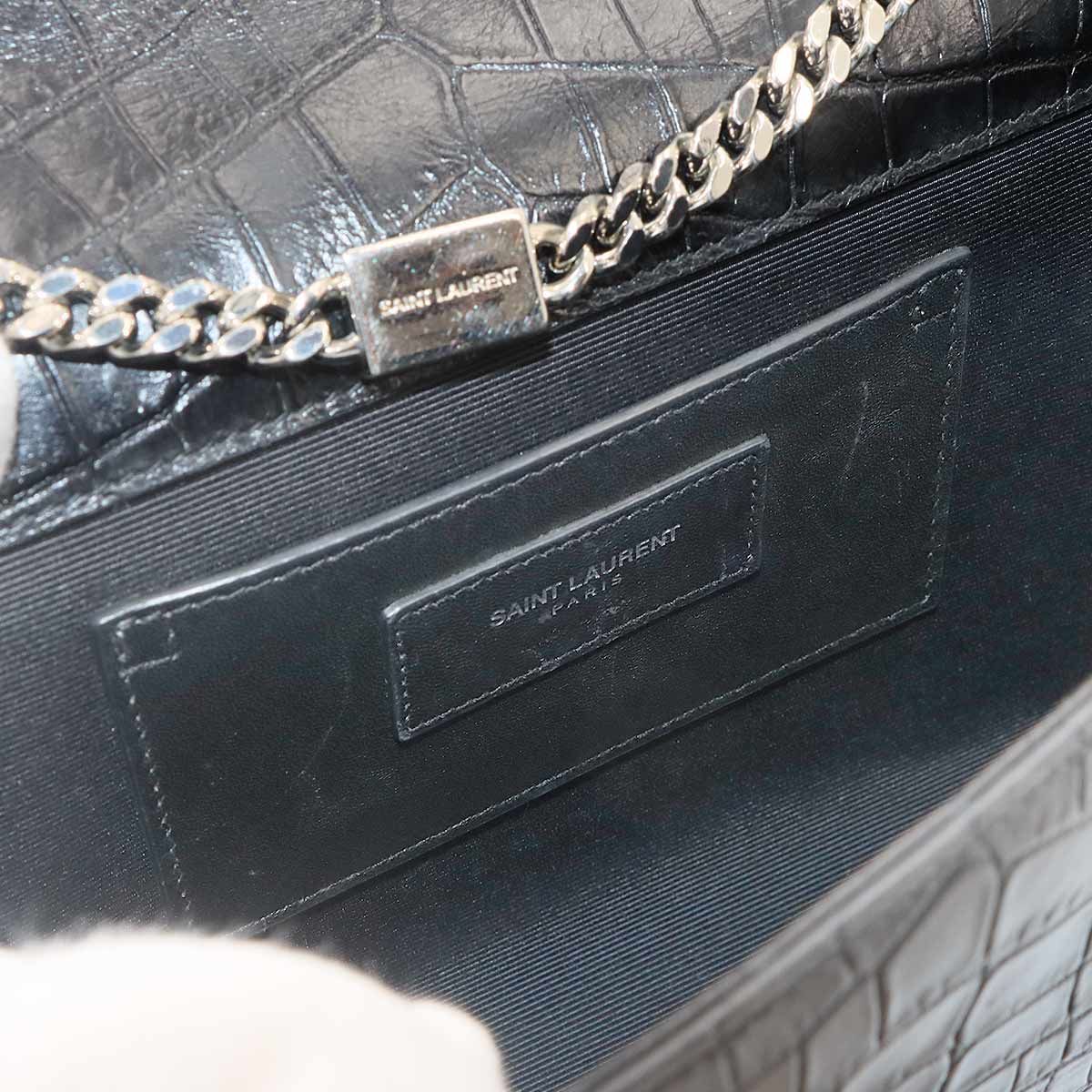 Saint Laurent Kate Chain Shoulder Bag Croco — view 7